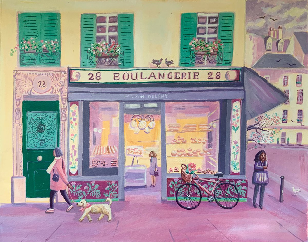 La boulangerie 28- city art by Mary Stubberfield