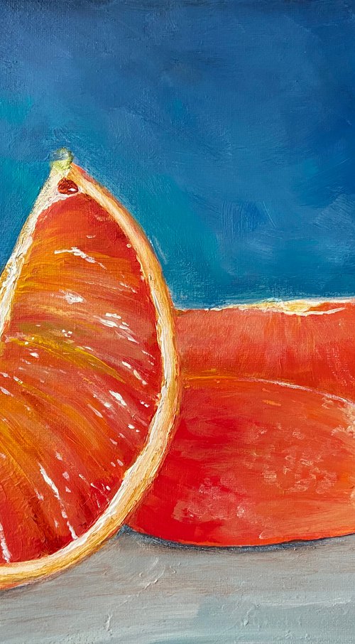 Orange segments by Heather Matthews