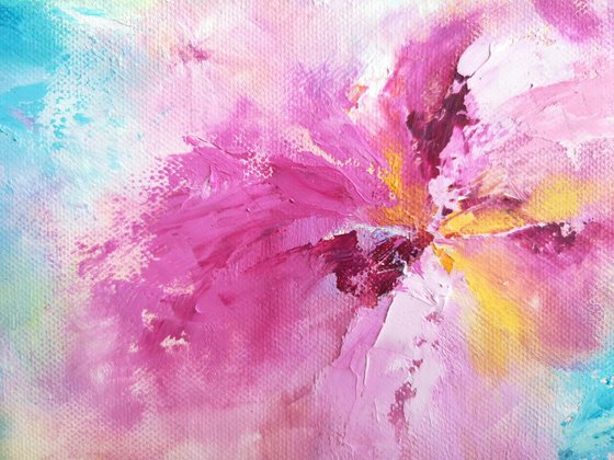 Abstract floral painting "Rainbow"