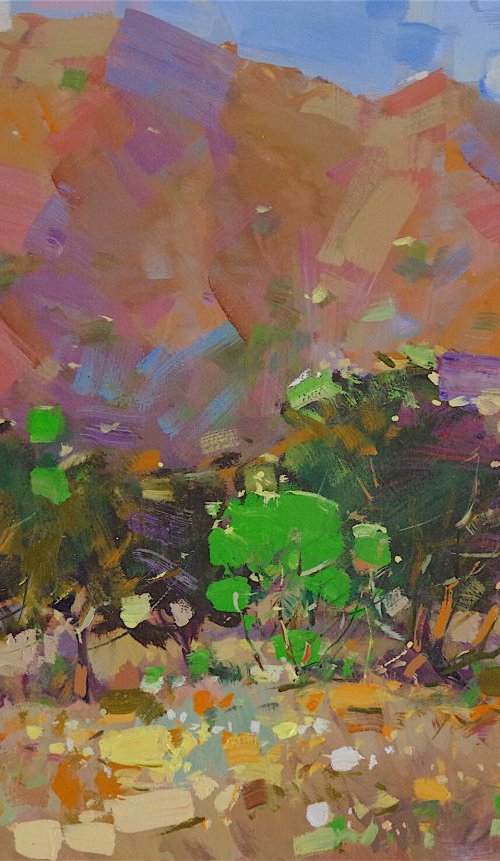 Landscape oil painting, Meadow, One of a kind, Signed, Hand Painted by Vahe Yeremyan