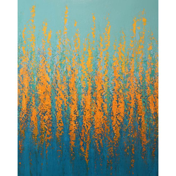 Blue Aqua Orange - Color Field