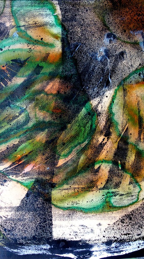 Orange Green Confluence by Elizabeth Anne Fox