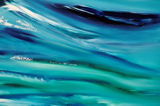 "Mare dentro" Blue emotional seascape, 100x60 cm