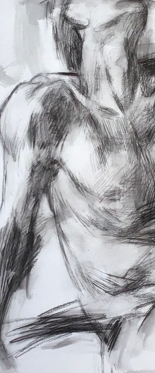 Sketch of a male torso by Nelina Trubach-Moshnikova