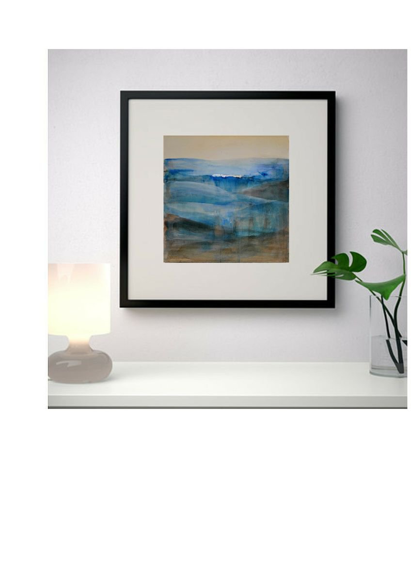 Organic Abstract Watercolour By Daniela Roughsedge, 10 X 10, Dream Landscape, Original Artwork