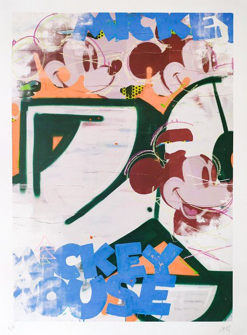 Tuff Mickey (Hand-finished Print) by Lons