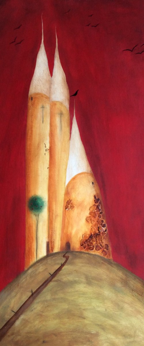 “The Three Fairy Towers” 52x81cm by Black Beret