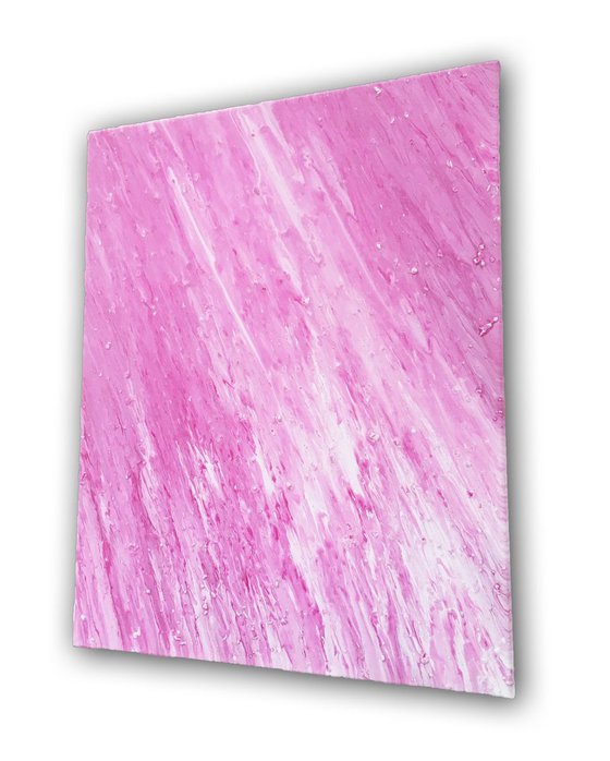 "Pink Snowstorm" - FREE SHIPPING to the USA - Original Abstract PMS Acrylic Painting - 16 x 20 inches