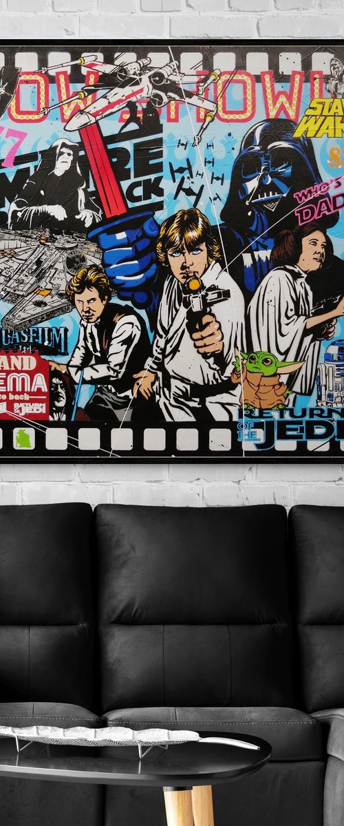 Skywalker 120cm x 100cm Textured Urban Pop Art by Franko