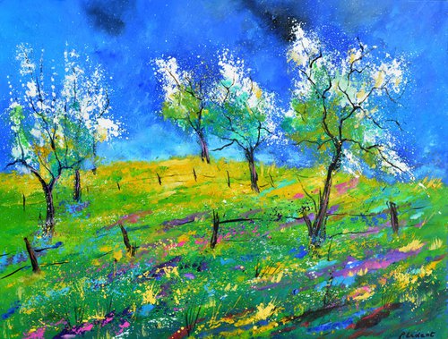 Orchard in spring by Pol Henry Ledent