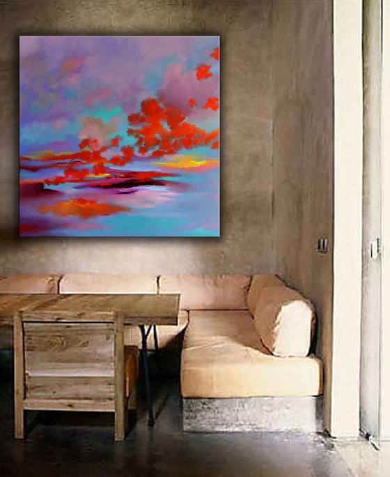 Red Flavor of Clouds, 40" x 40". Discount code VETA-BARKER-20-98132A