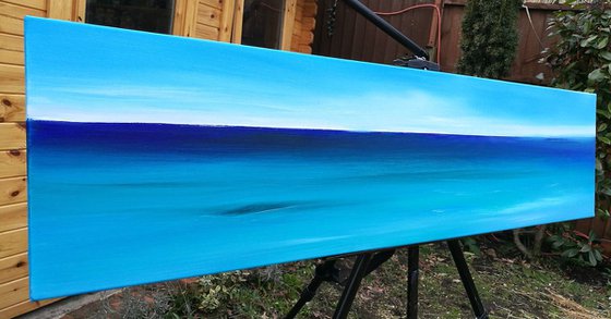 Beside the Seaside 2 - Blue, Panoramic, Cornwall, Scotland, Coast, Seascape