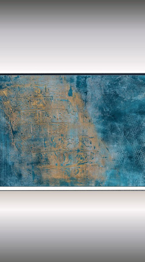 Golden Bricks - Abstract Art - Acrylic Painting - Canvas Art - Framed Painting - Abstract Painting - Industrial Art by Edelgard Schroer