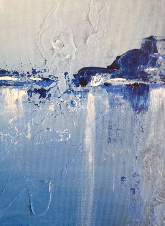 Three ways on the blue - original acrylic on canvas - 60 x 73 cm ( 24' x 29 ')