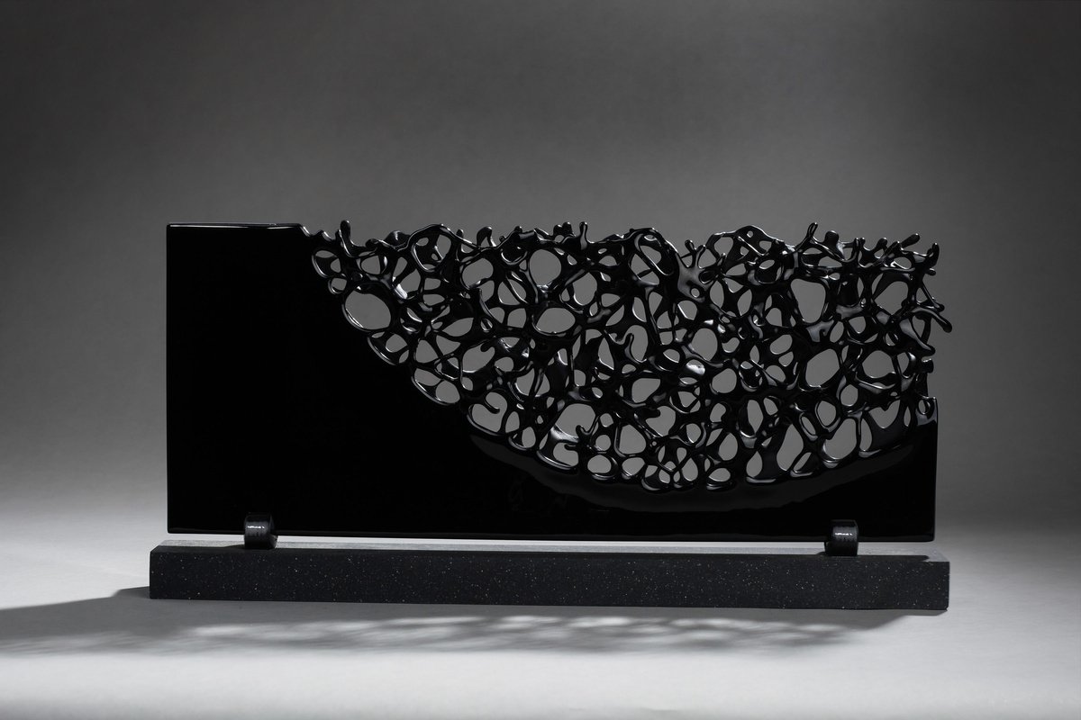 Organic Abstract Sculpture By Tracy Nicholls, 20 X 9", Diaphaneity Iv, Original Artwork