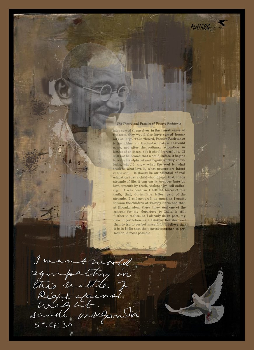 Expressive Portrait Painting By Joe Mcharg, 30 X 42, Gandi 30X42, Original Artwork