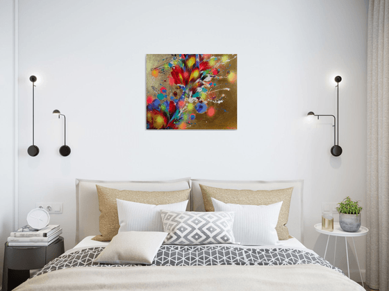 ”Sunshine” 50 x 60 cm Abstract Floral Painting on canvas