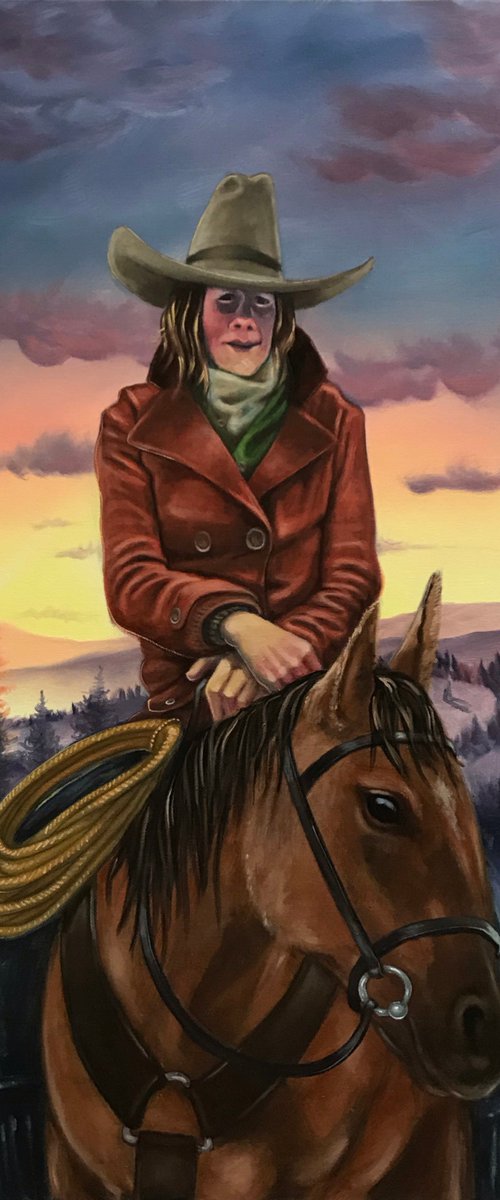 Sunset Cowgirl by Pete Conroy