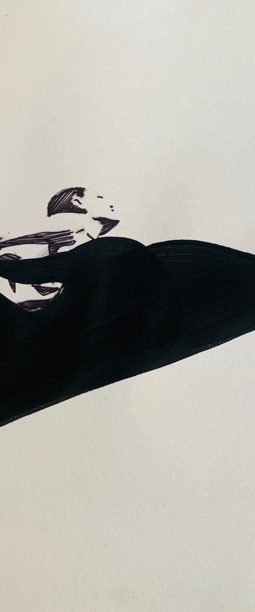 «Takeoff»- realism, Flight, calligraphy by Anzhelika Klimina