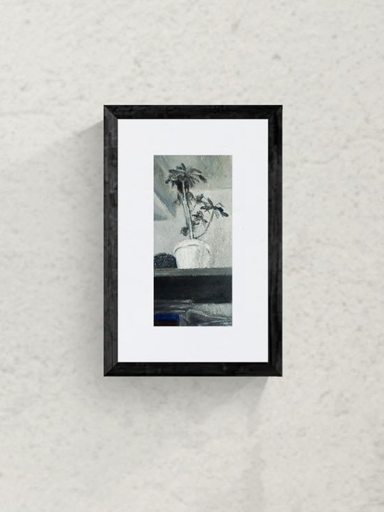 Crotons in Blue and Brown