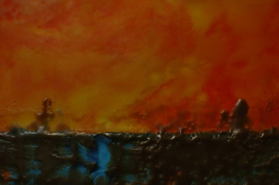 "Imaginary Sunset". Encaustic