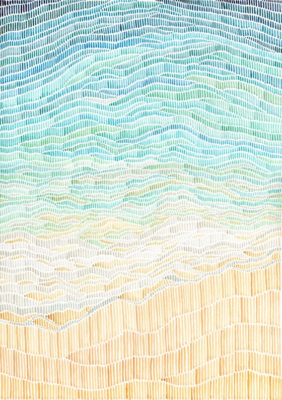 original style watercolor seaside abstract view