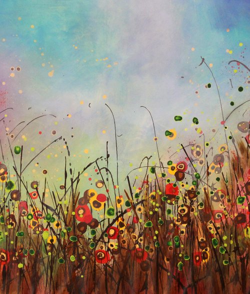 Mystical Gardens #8 - Large original Floral painting by Cecilia Frigati