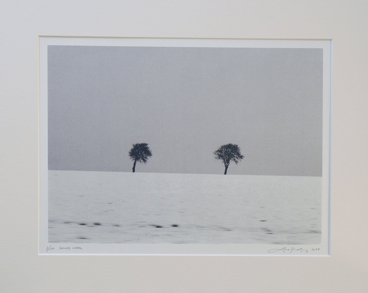 Landscape Screenprint By Lene Bladbjerg, 20 X 16", Snowed Under, Original Artwork