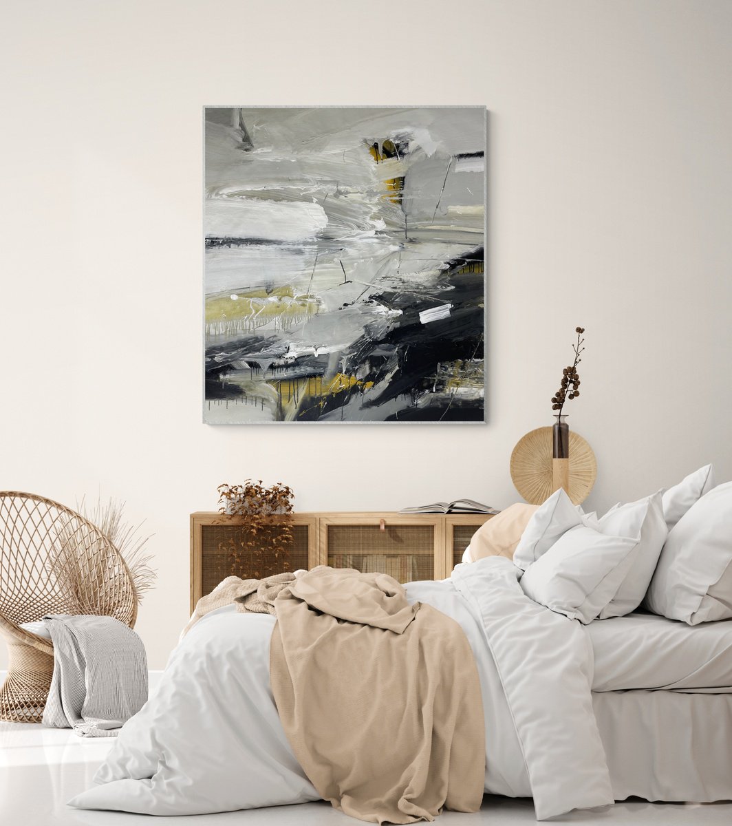 Abstract Acrylic Painting By Nazarii Medvid, 41 X 47", Association 232, Original Artwork