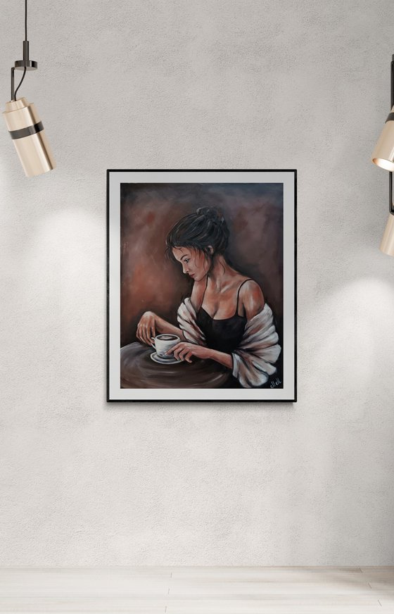 Woman with the coffee