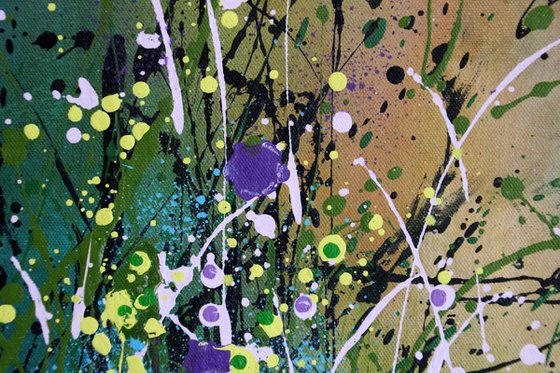 "Aurora Floreale" #2 - Large original abstract floral landscape