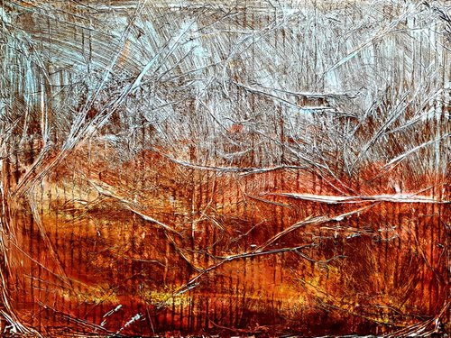 Senza Titolo 227 - abstract landscape - 80 x 60 x 2,50 cm - ready to hang - acrylic painting on stretched canvas by Alessio Mazzarulli