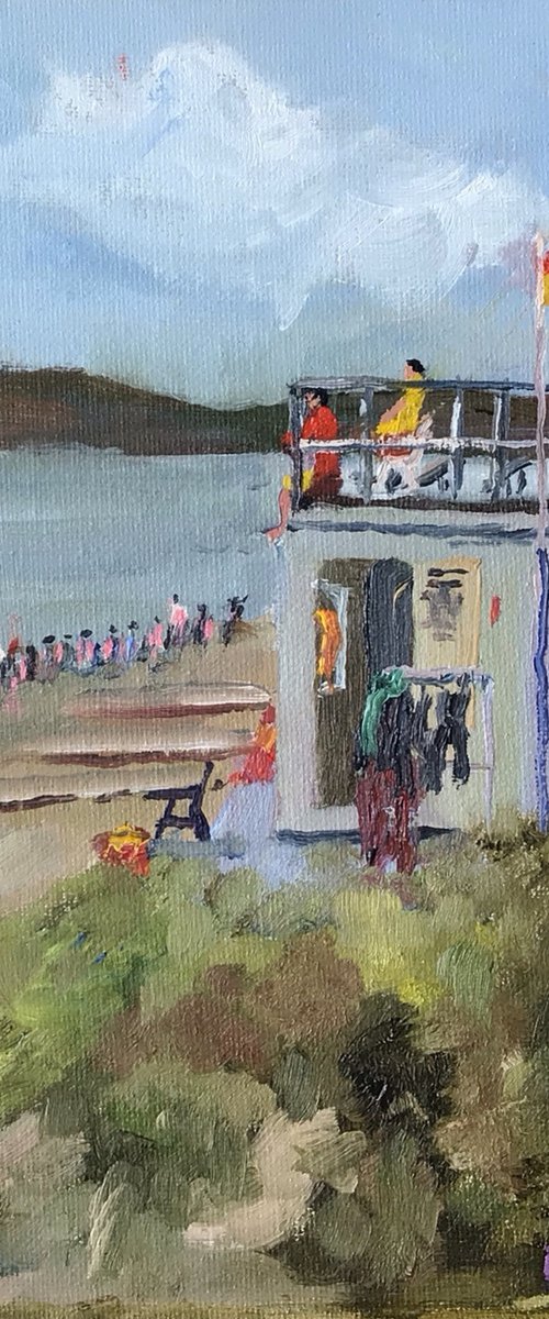 Lifeguards on the beach by Julian Lovegrove Art