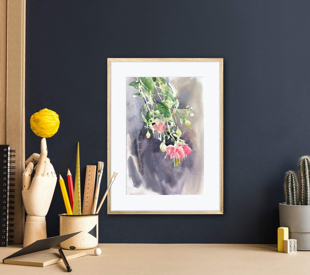 Impressionistic Botanical Watercolour By Olha Retunska, 8 X 12", Branch With Ballerinas, Original Artwork