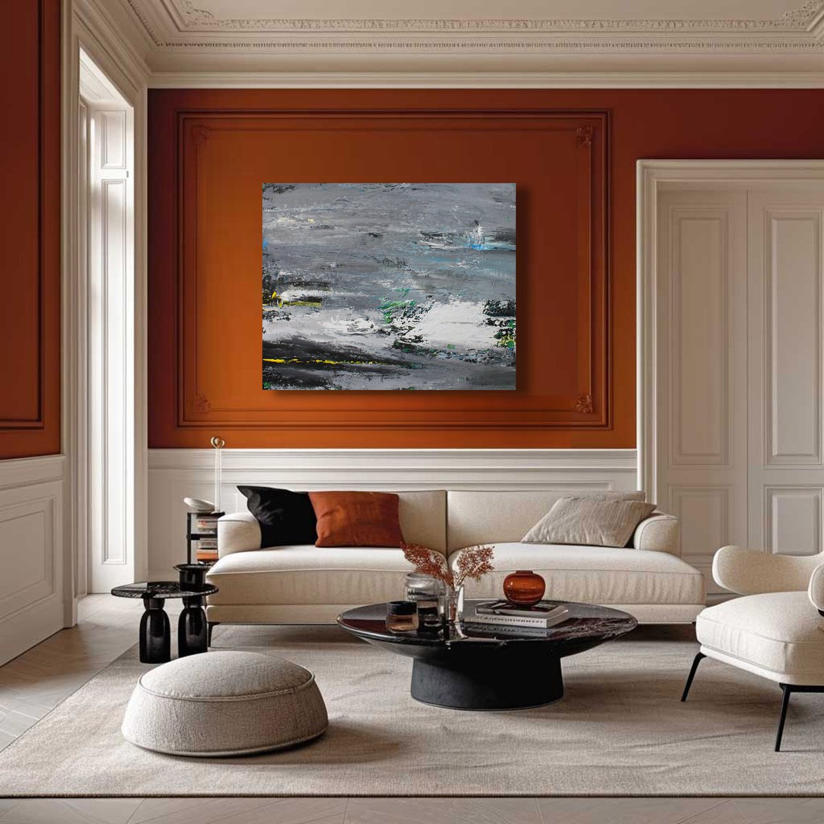 Abstract Acrylic Painting By Mir-Jan, 39 X 31", Abstract 106, Original Artwork