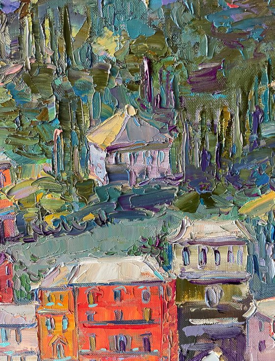 "Seascape". Sea. Original oil painting. boatsin the sea