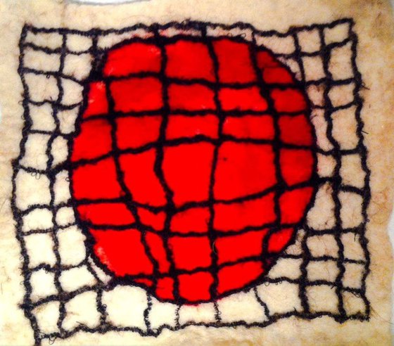 Abstract Red Ball - fiber art