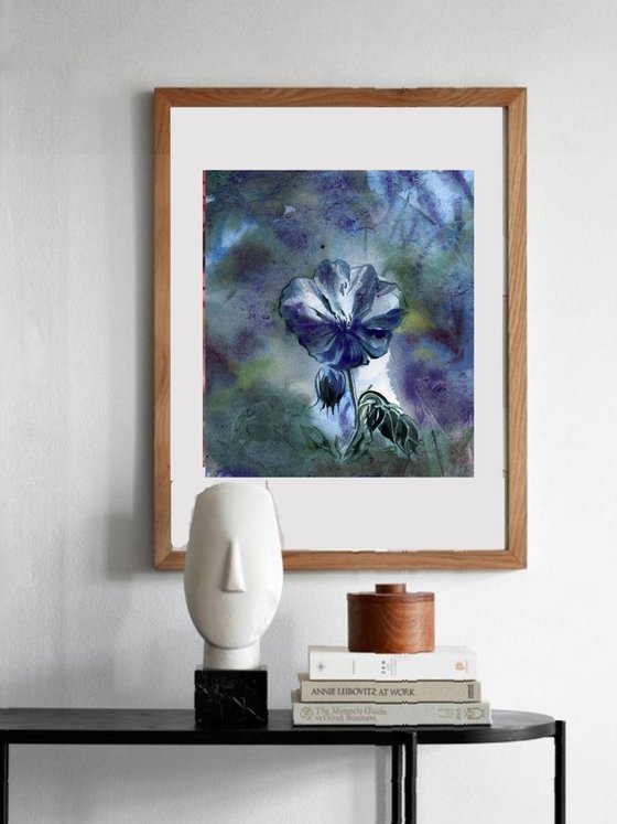 blue geranium watercolor floral