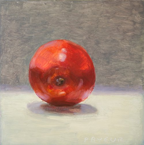 still life of fresh red apple on a light background by Olivier Payeur