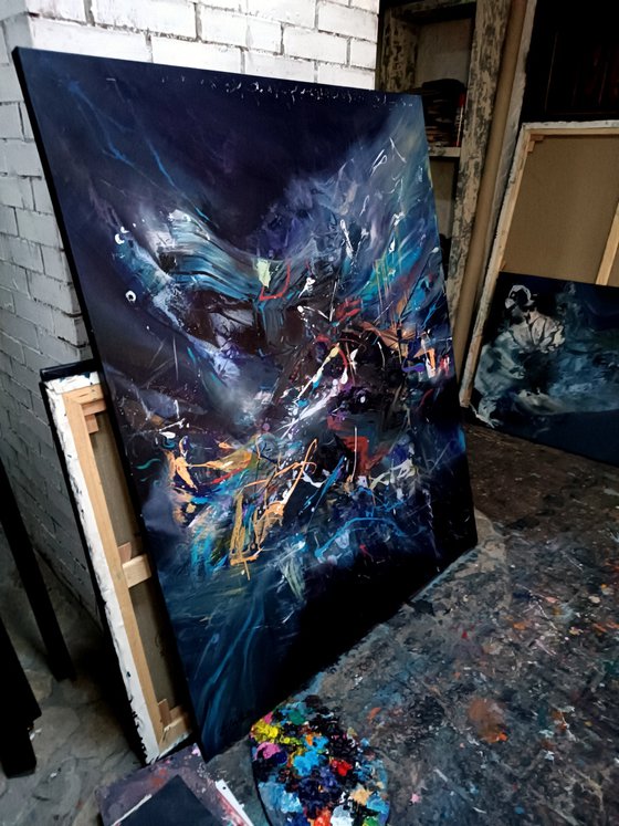 Xxl large scale painting space dreamy fantasy fascinating masterpiece by O Kloska
