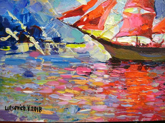 Scarlet sails of St. Petersburg