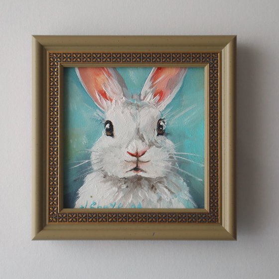 Bunny Painting Framed