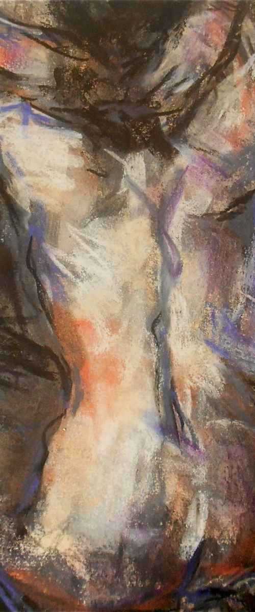 Pastel Nude Back View by Sheila Volpe