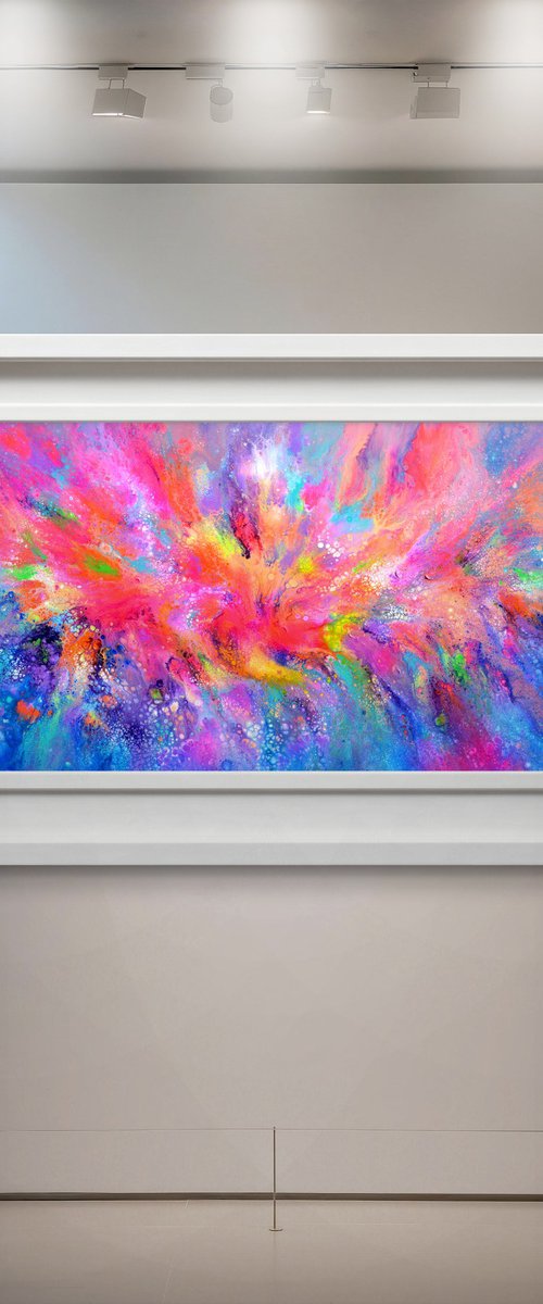 Flowing Energy 61 - Large Colorful Abstract by Soos Tiberiu