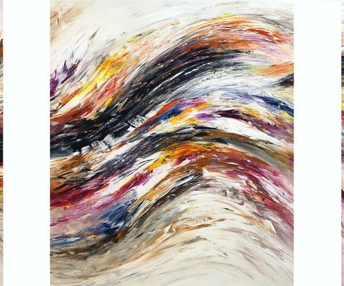 Triptych: Black And White Wave 1 by Peter Nottrott