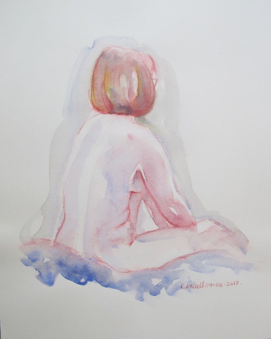 seated female nude