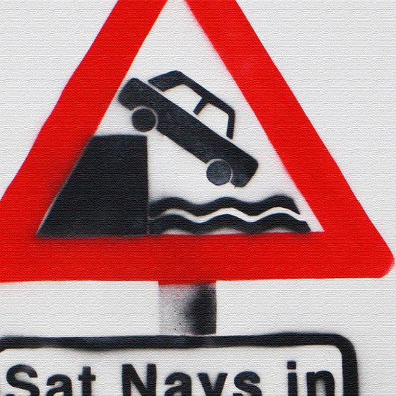 SAT NAV (ON A BOX CANVAS).