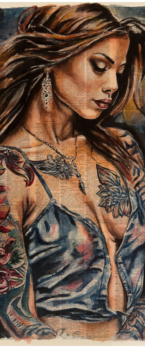 Girl with a Floral Tattoo by Misty Lady - M. Nierobisz