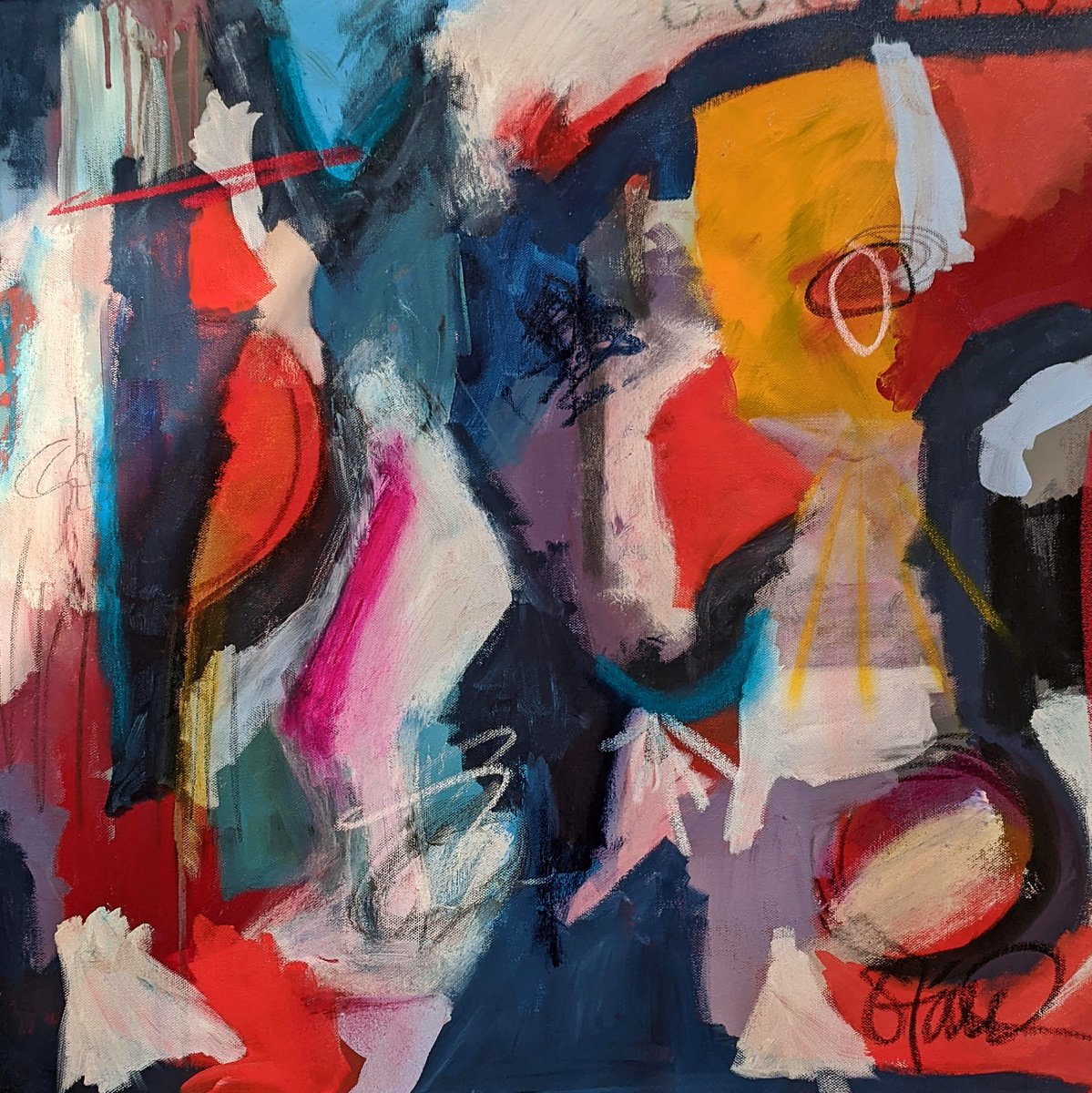 Abstract Painting By Shelli Finch, 24 X 24", That