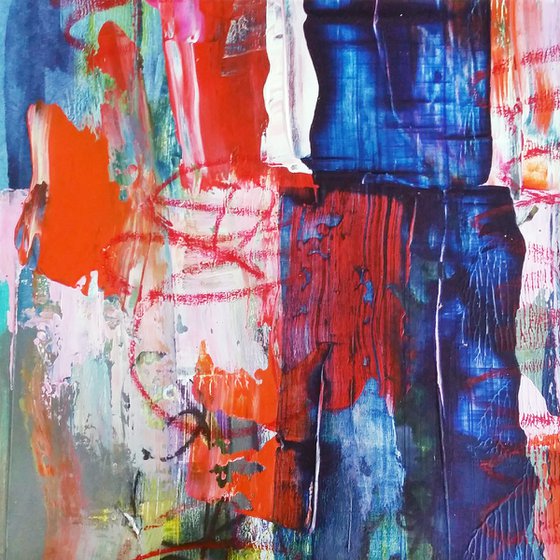 Framed ready to hang original abstract  - Urban #6